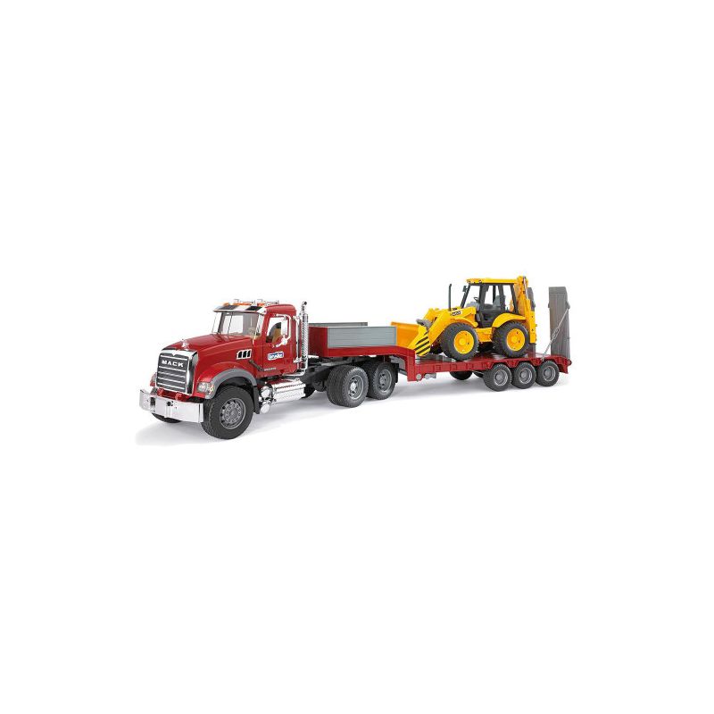 ברודר - משאית MACK גוררת טרקטור - Bruder JCB 02813
