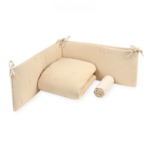 סט מצעים למיטת תינוק חום