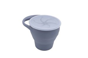 כוס חטיפים מתקפלת עם מכסה סיליקון