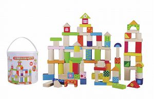 דלי לבני בניה קוביות מצוייר כולל 100 יחידות 