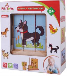 פאזל קובייה עומד - כלב/ פרה/ תרנגולת/ סוס