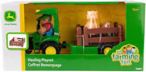 סט טרקטור חווה עם חיות 